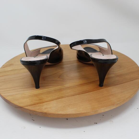 Miu Miu Shoes Women 9.5 Patent Leather Slingback Heels Work Business Office Chic - Picture 5 of 11